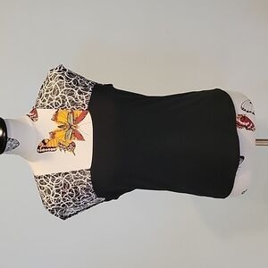 Susan LAWRENCE black sleeveless top.  size large. L